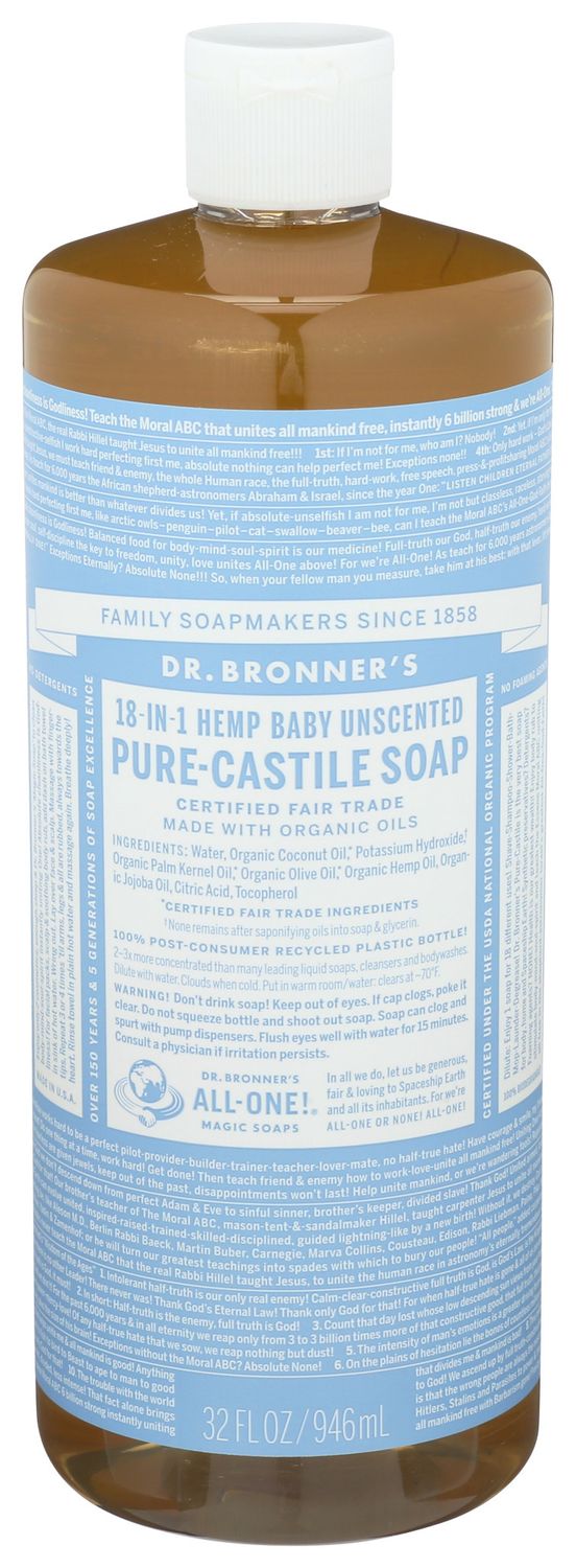 Dr Bronner                    Soap Liq Cstle Hemp Baby Unscntd Org