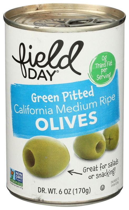 Field Day Green Pitted Medium Ripe Olives 6 oz