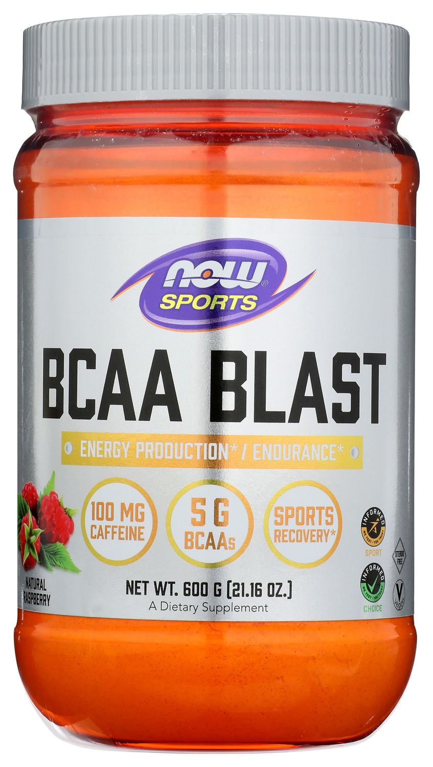 Now BCAA Blast Natural Raspberry Powder 21.16 oz