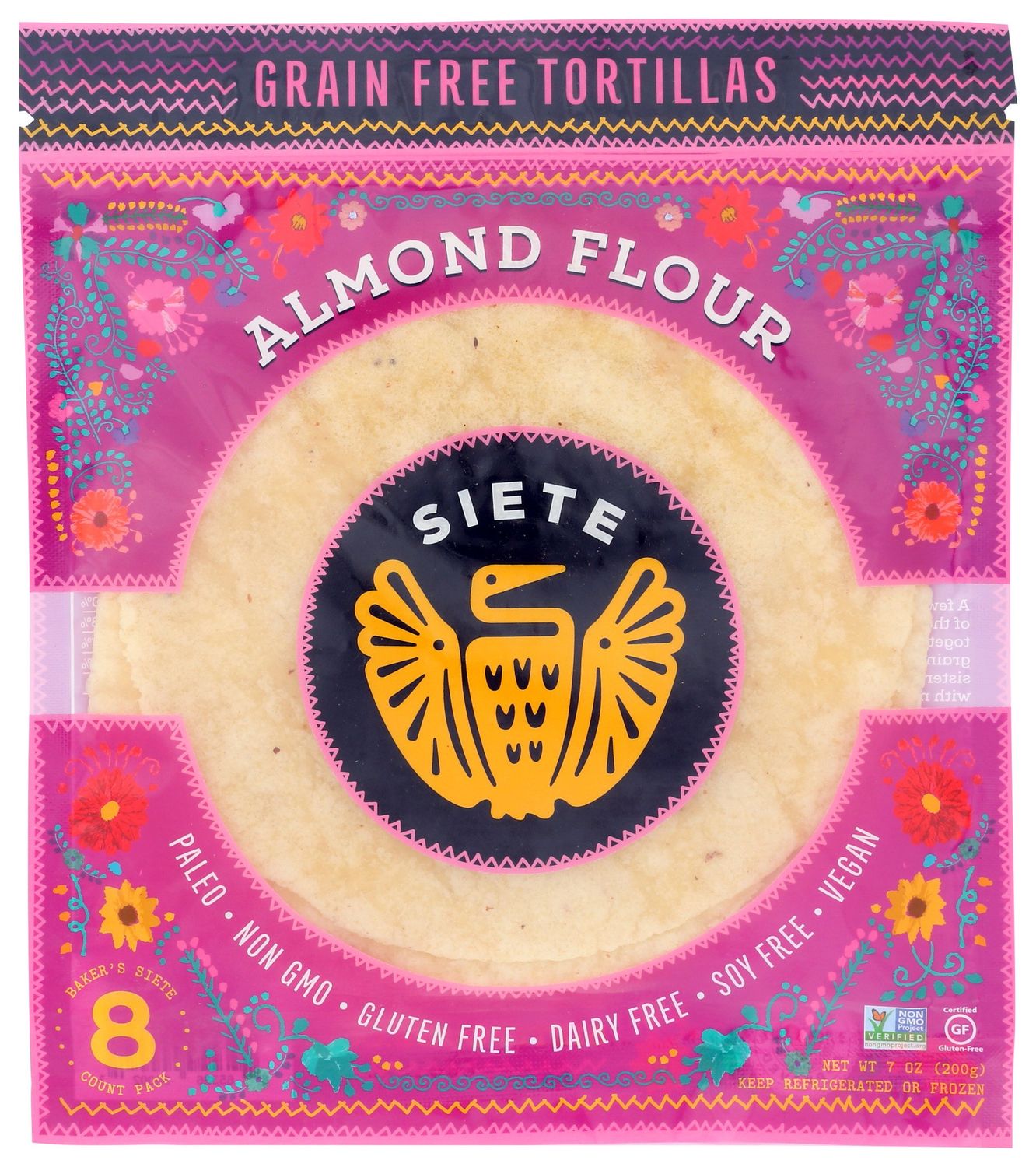 Siete                         Tortilla Almnd Flour 8Pc