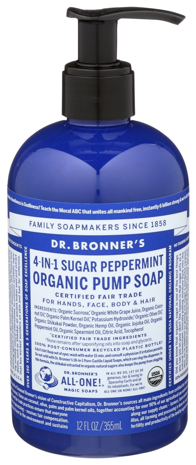 Dr Bronner                    Pump Soap Sugar Peppermint