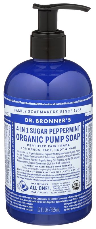 Dr Bronner                    Pump Soap Sugar Peppermint