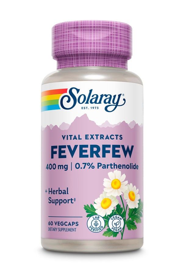 Solaray Feverfew Aerial Extract, Veg Cap (Btl-Plastic) 400mg 60ct