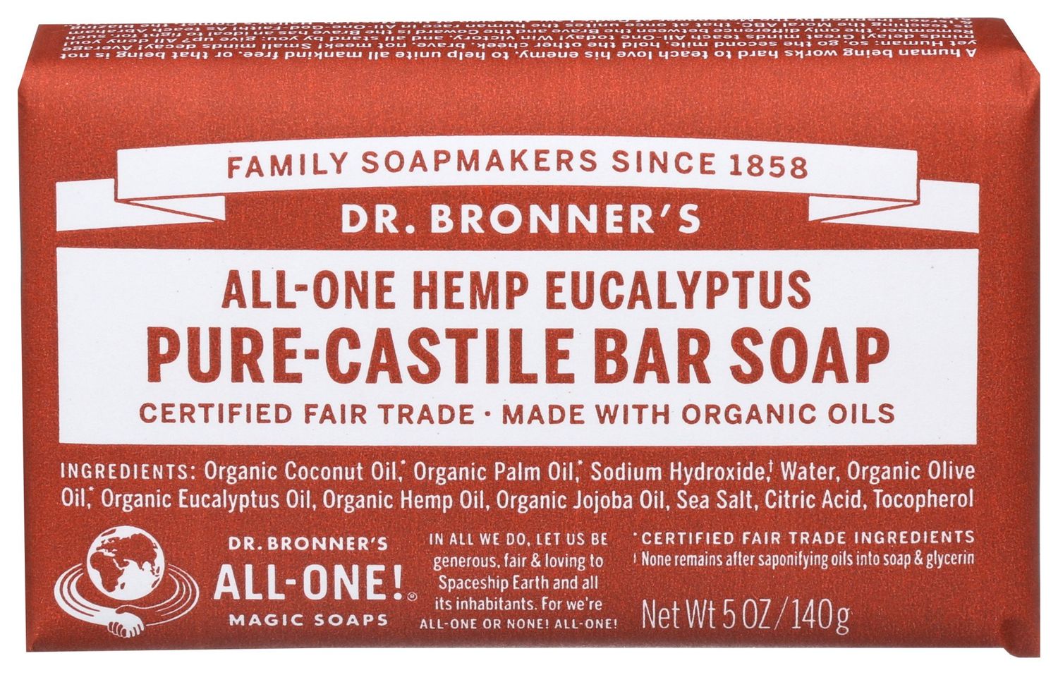 Dr Bronner                    Soap Bar Eucalyptus