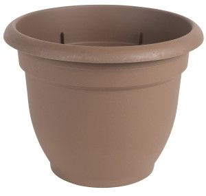 Bloem Self-Watering Planter Round Plastic Chocolate 10&#39;&#39;