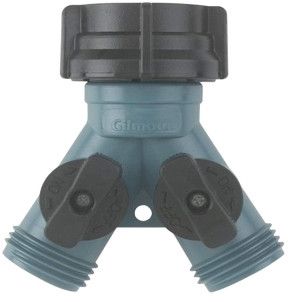 Garden Hose Y-Connector w/ Shutoff