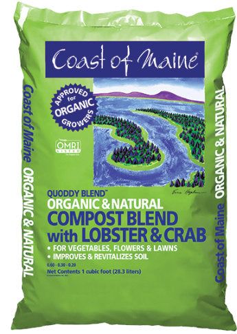 Coast of Maine - Quoddy Blend Organic &amp; Natural Compost Blend with  Lobster &amp; Crab- 1 CuFt