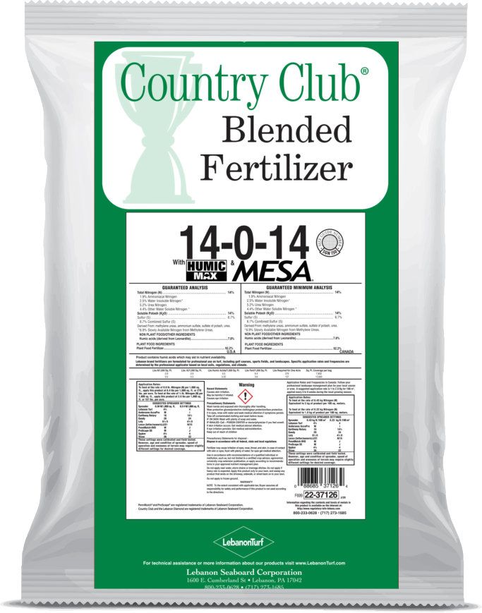 Lebanon Turf Country Club 14-0-14 70 % MESA SOP HUMIC Fertilizer 50 lb