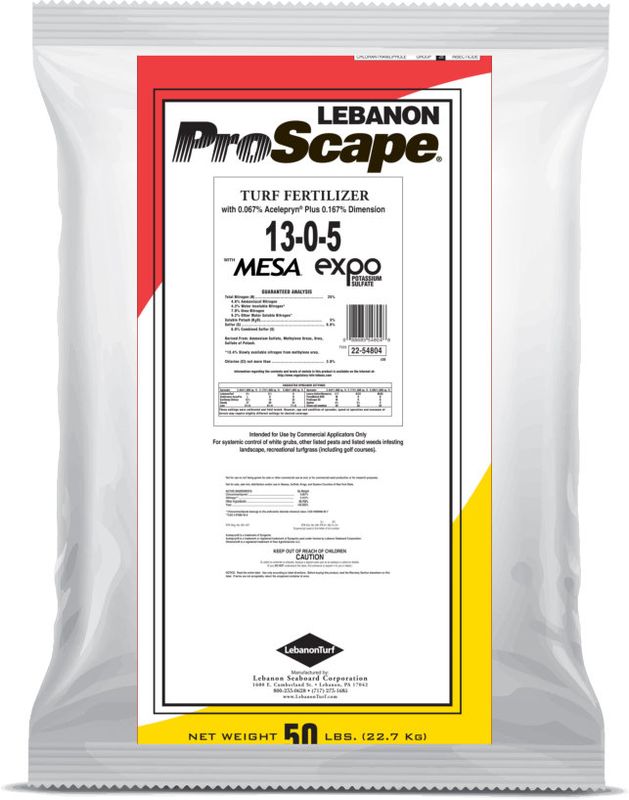 Lebanon ProScape 13-0-5 Fertilizer 50% MESA 100% EXPO .067%  Acel+.167% Dim 50 Lb