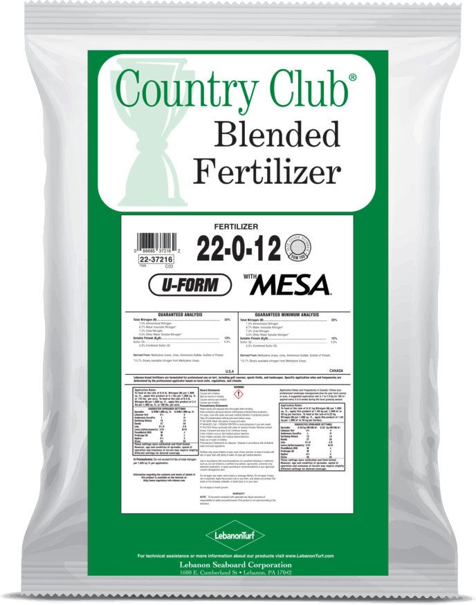 Lebanon Turf Country Club  22-0-12 50% UFORM 25% MESA SOP Fertilizer 50 lb