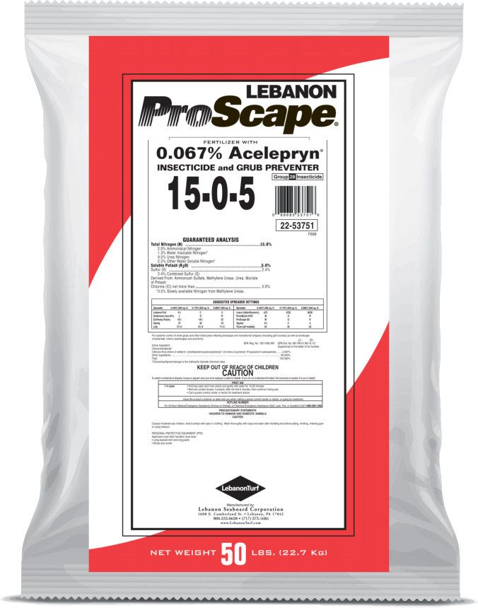 Lebanon ProScape 15-0-5 40% MESA .067% Acelepryn 50 Lb