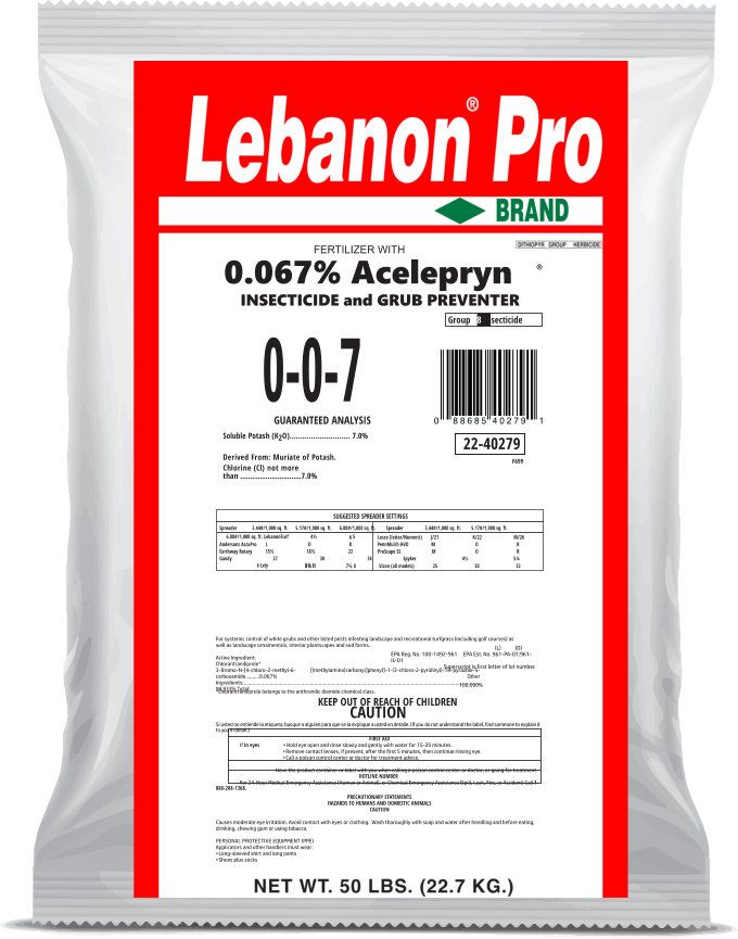 Lebanon Pro 0-0-7 .067% Acelepryn MOP 50 Lb