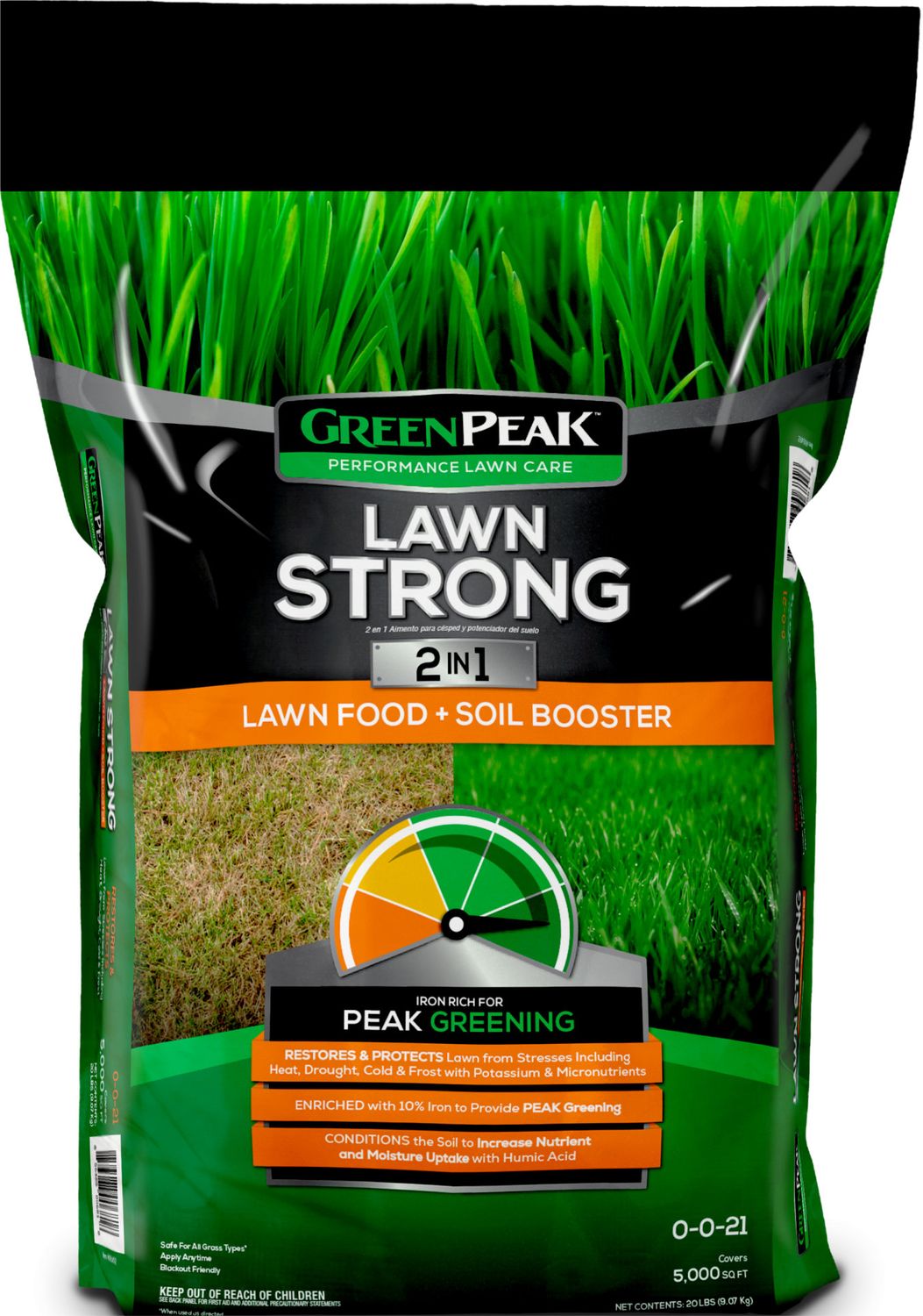 GreenPeak 0-0-21 Lawn Strong 2-IN-1 20 lbs 5,000 sq ft