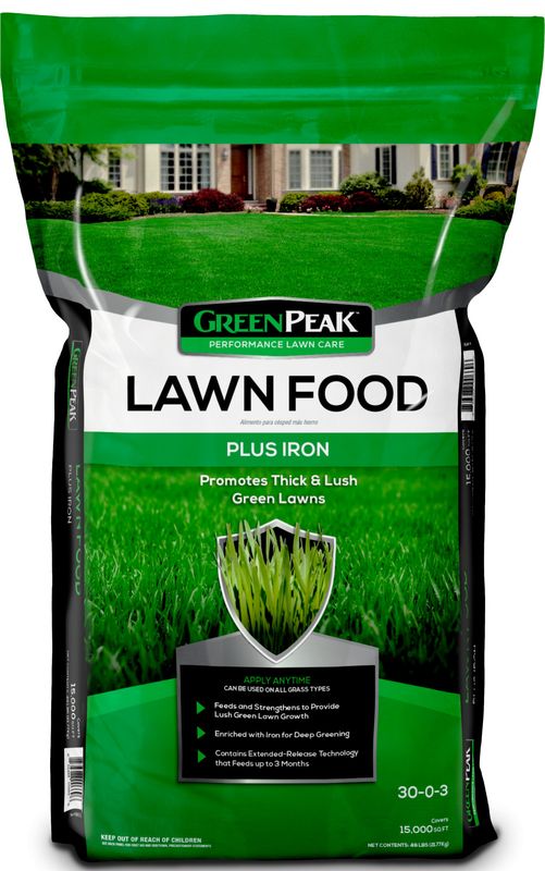 GreenPeak 30-0-3 Lawn Food Plus Iron 48 lbs 15,000 sq ft