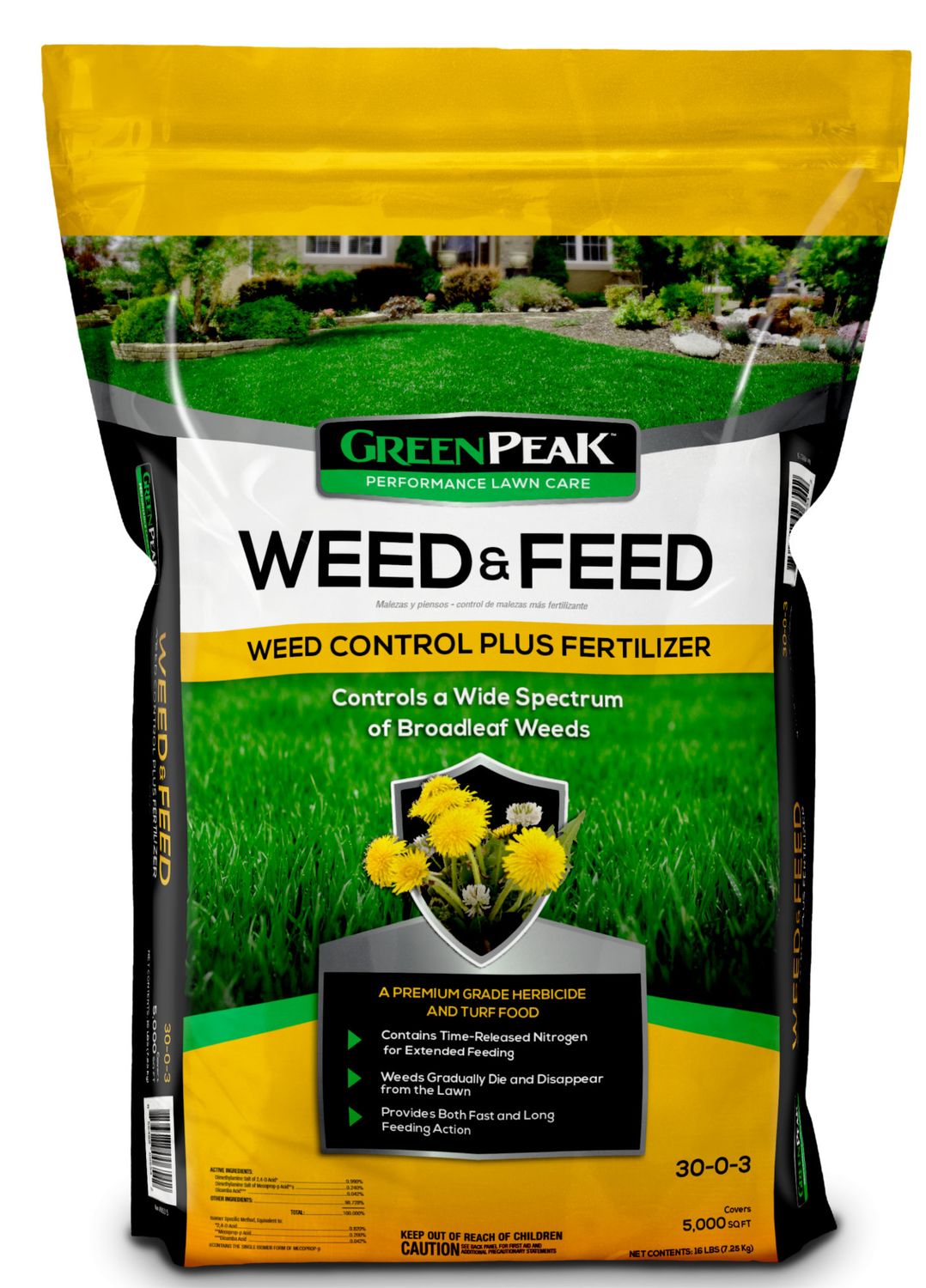 GreenPeak 30-0-3 Weed &amp; Feed 16 lbs 5,000 sq ft