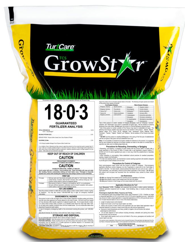 TurfCare 18-0-3 Fertilizer Dimension .15%  25% XCU  T  50 lb.