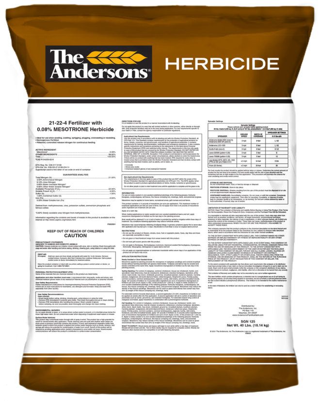 The Andersons 21-22-4 Starter Fertilizer with 0.08% Mesotrione Herbicide 40 lb