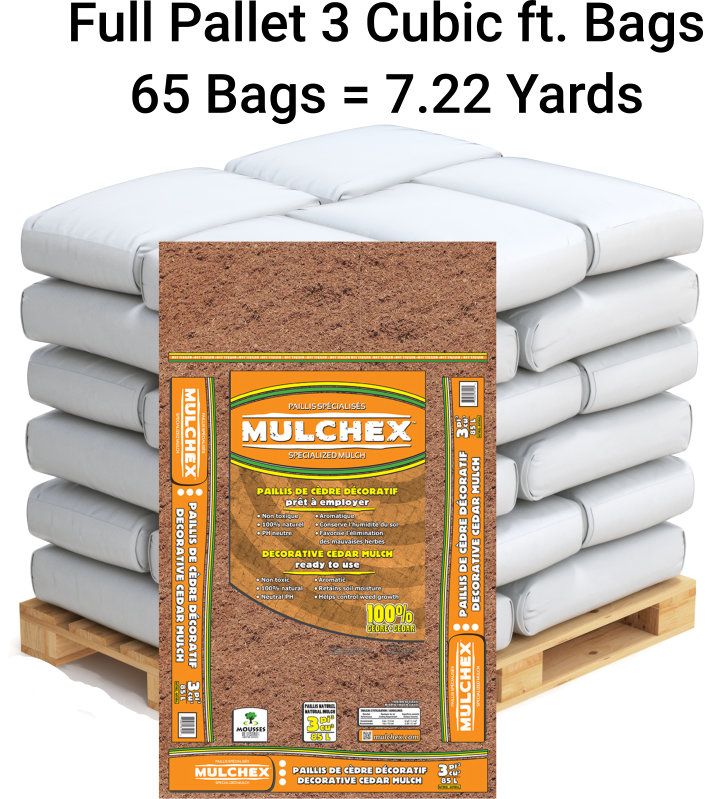 1 PALLET Natural Cedar Mulch - (65 bags, 7.2 cu yards)