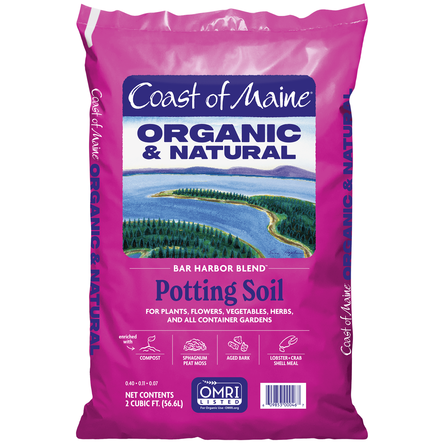 Coast of Maine- Bar Harbor Blend Organic and Natural Potting Soil 2 cuft