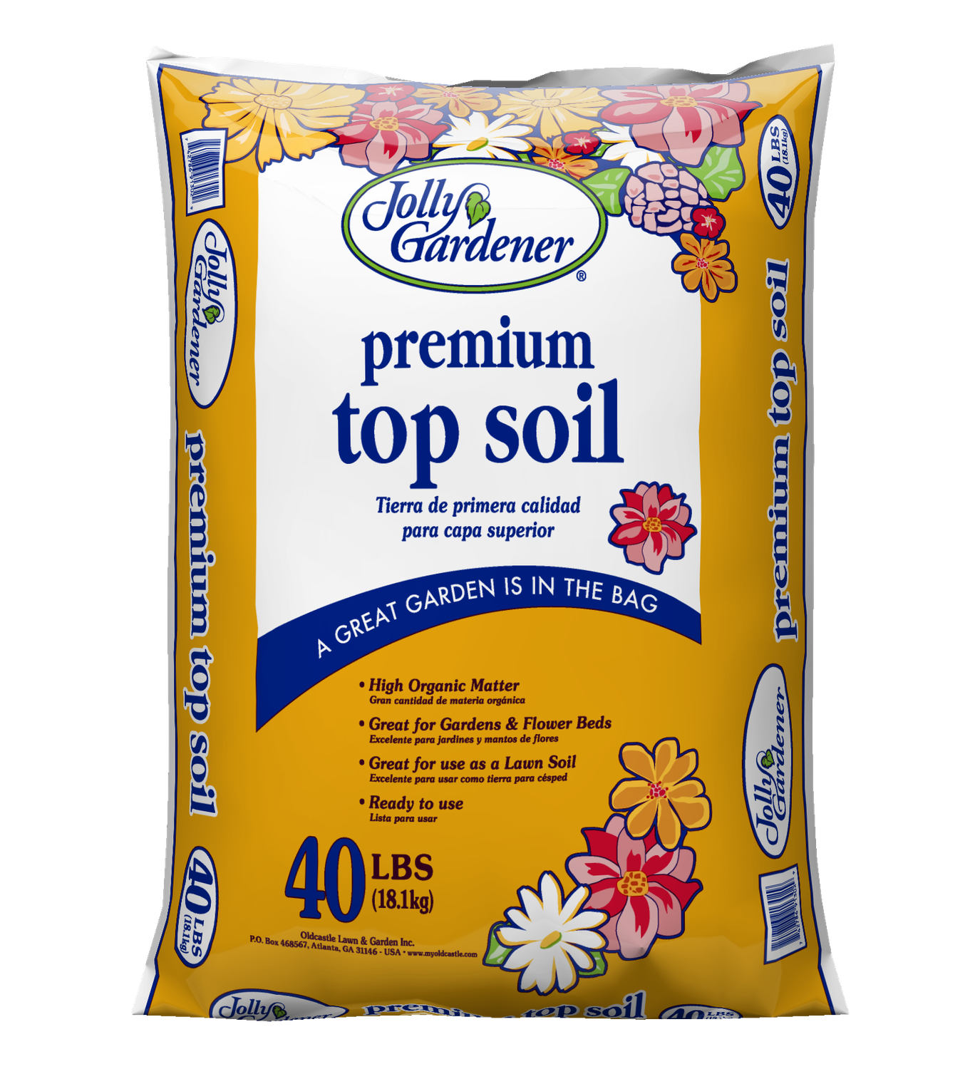 Jolly Gardener Premium Topsoil 40 lb(Orange/White Bag)