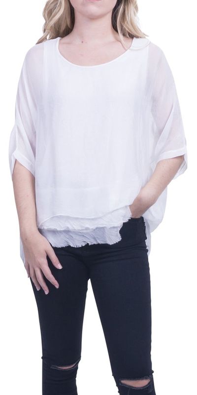7193 &#39;GigiModa&#39; Silk Kaftan W/Raw Edge Hem