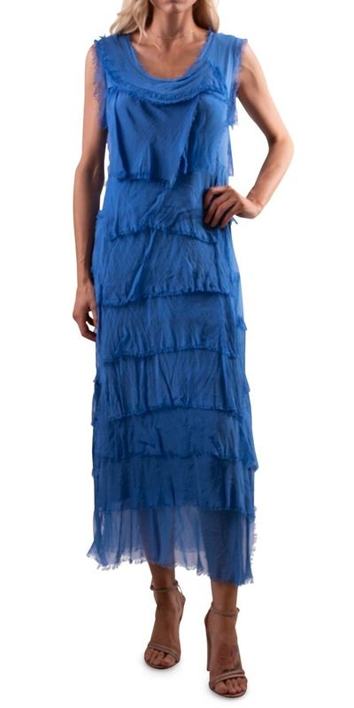 2031 &#39;Gigi&#39; Long Silk Ruffle Dress