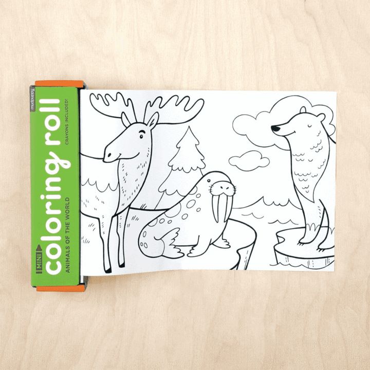 Mini Coloring Roll , Color: Aminals of the World