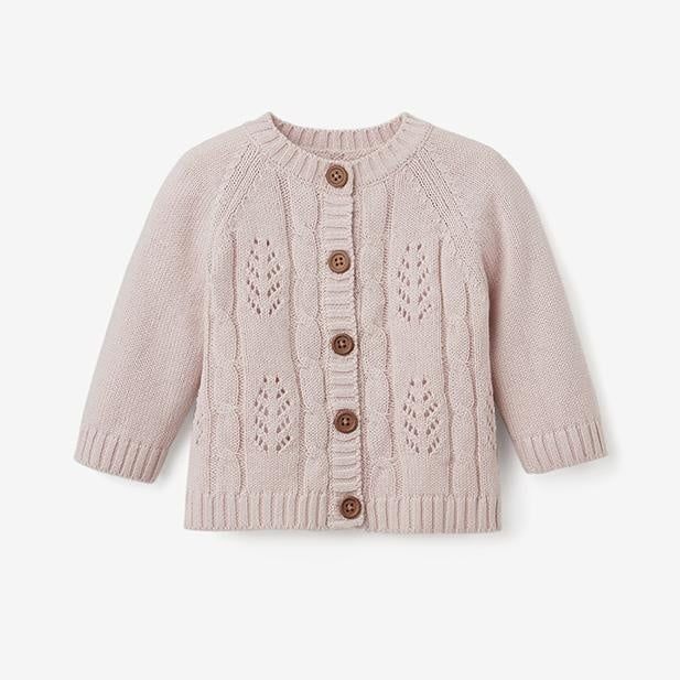 Cardigan, Color: Blush Pink Leaf, Size: 6M