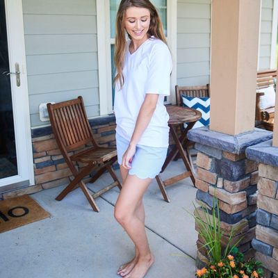 Seersucker Scallop Lounge Shorts