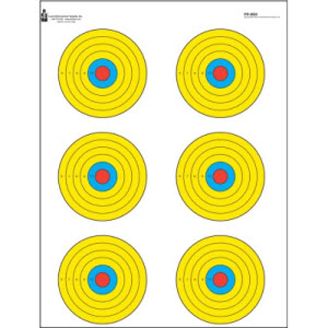 ACTION TARGET HIGH VISIBILITY FLUORESCENT 6 BULL&#39;S EYE PAPER TARGET