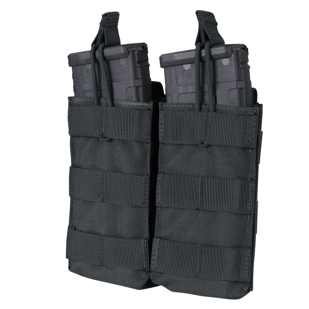 LAST CHANCE - CONDOR - DOUBLE - OPEN TOP  MAGAZINE POUCH - M4/M16 - BLACK