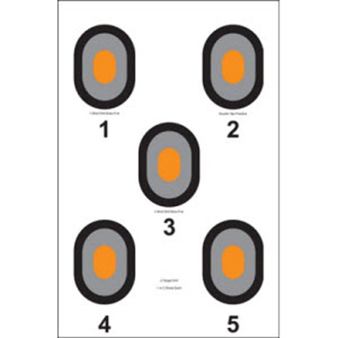 ACTION TARGET 5 BULL&#39;S EYE WITH ORANGE CENTERS PAPER TARGET