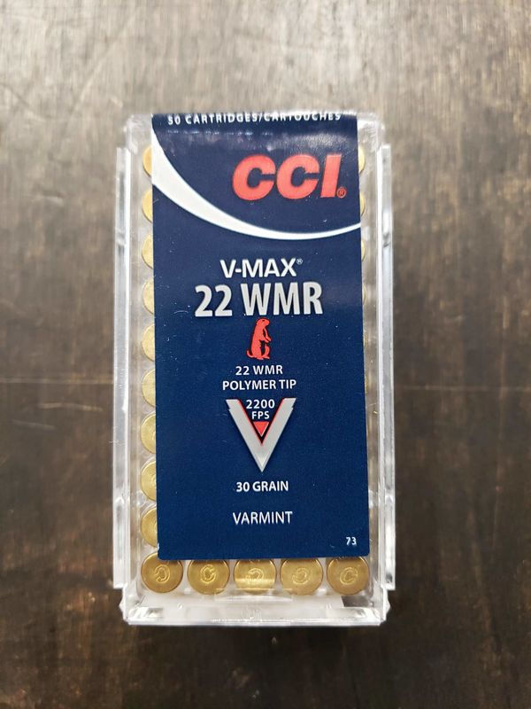 CCI 22WMR V-MAX 30GR POLYMER TIP 50RD BOX