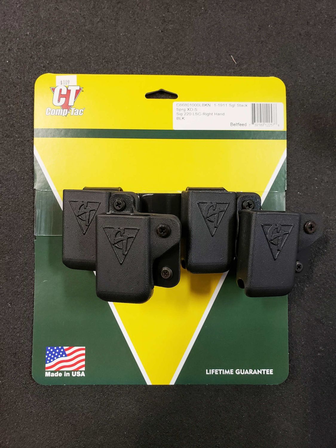 COMP-TAC BELTFEED 4 1911 OWB KYDEX MAGAZINE POUCH BLACK