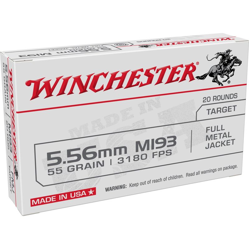 WINCHESTER 5.56MM M193 55GR FMJ 20 ROUND BOX