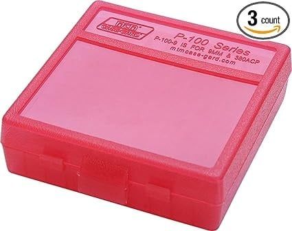100RD SMALL HANGUN AMMO BOX - RED