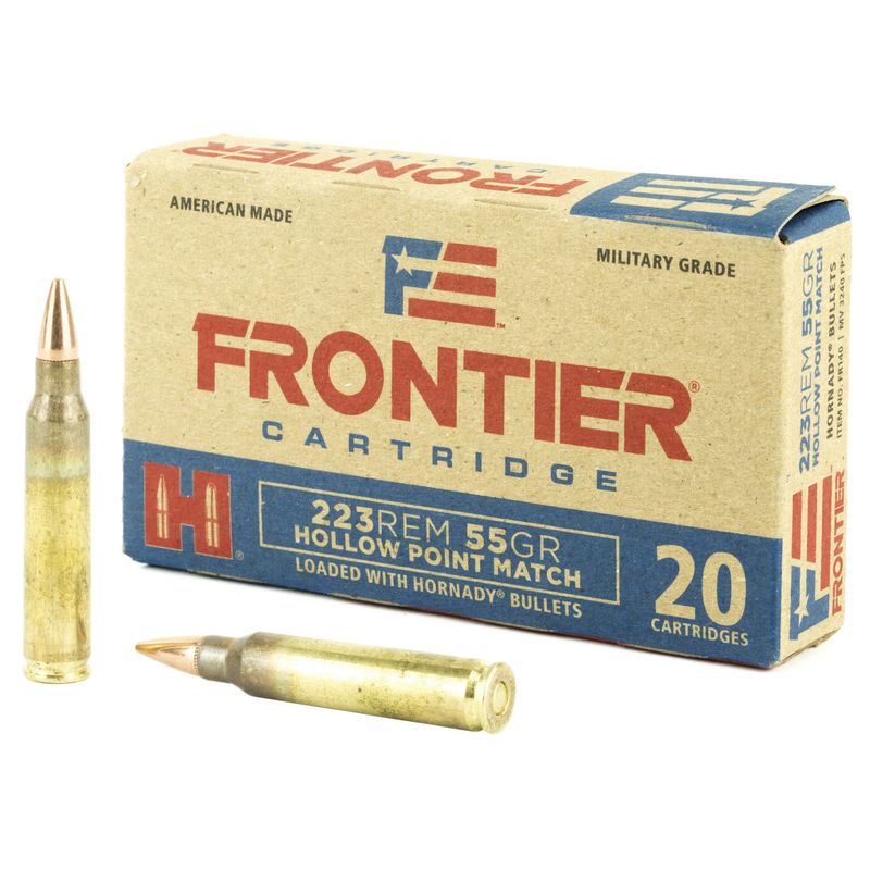 HORNADY FRONTIER-  .223 55GR HP MATCH - 20 ROUND BOX