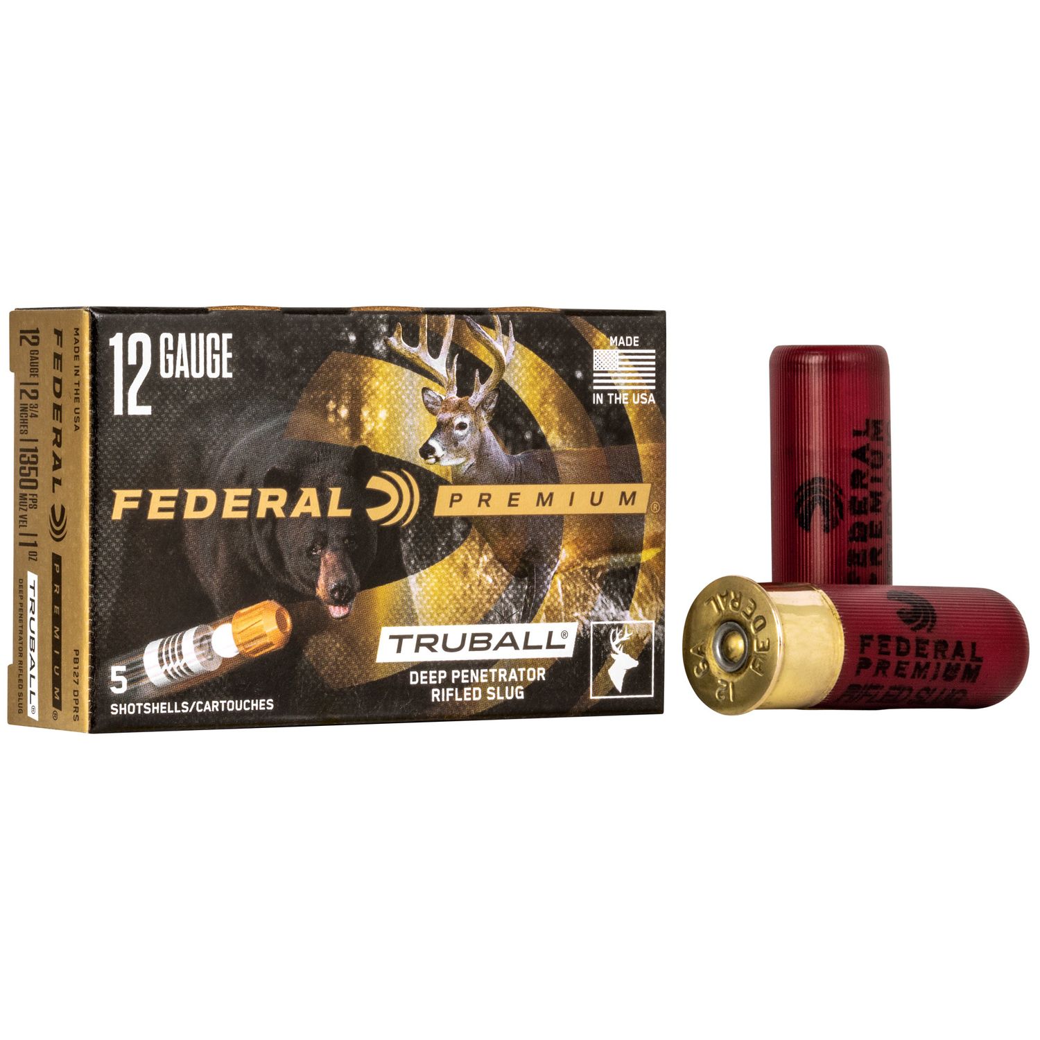 FEDERAL PREMIUM 12GA 2.75&quot; TRUBALL SLUG 5RD BOX