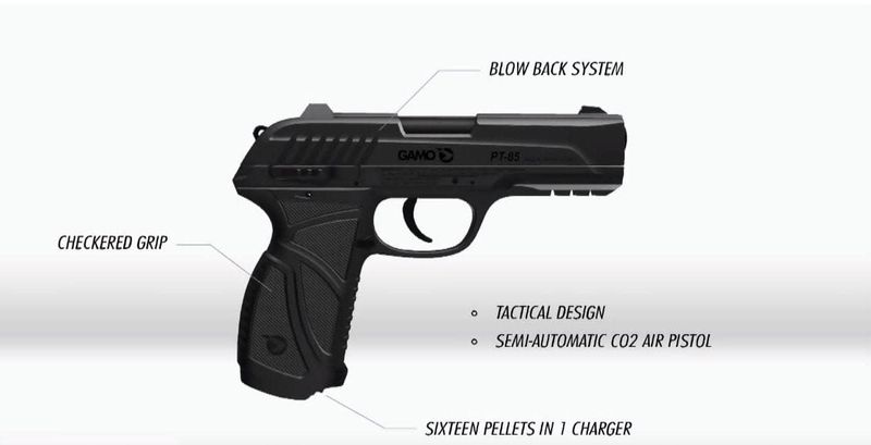 GAMO - PT-85 .177 PELLET PISTOL - 450FPS