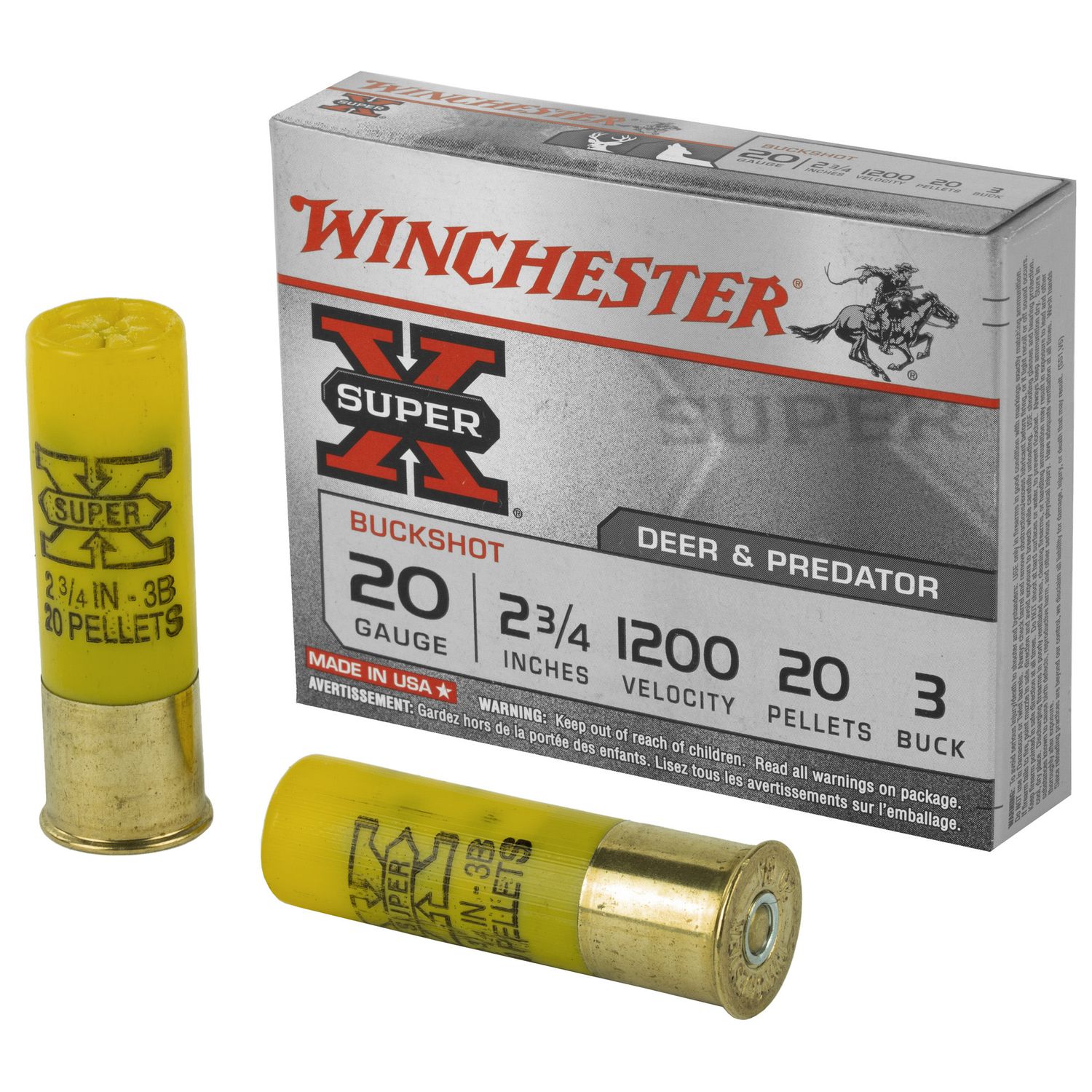 WINCHESTER SUPER-X 20GA 2.75&quot; BUCKSHOT 5RD BOX