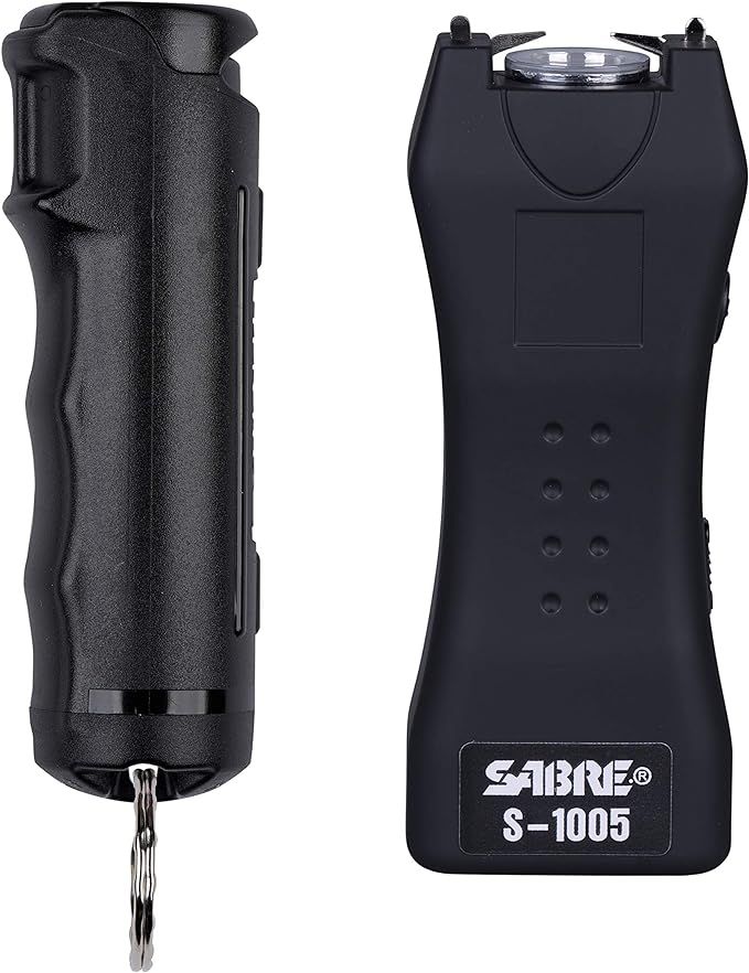 SABRE PEPPER SPRAY &amp; STUN GUN - MULTI-RANGE PROTECTION PACK - BLACK