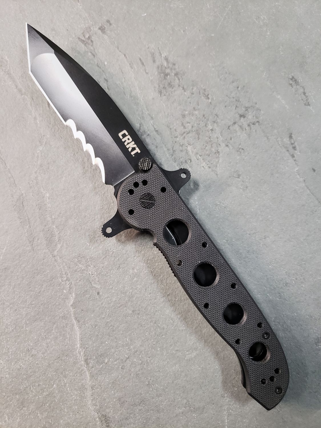 CRKT M16 SPECIAL FORCES BLACK G10 FOLDING KNIFE W/ 3.87" BLACK COMBO TANTO BLADE