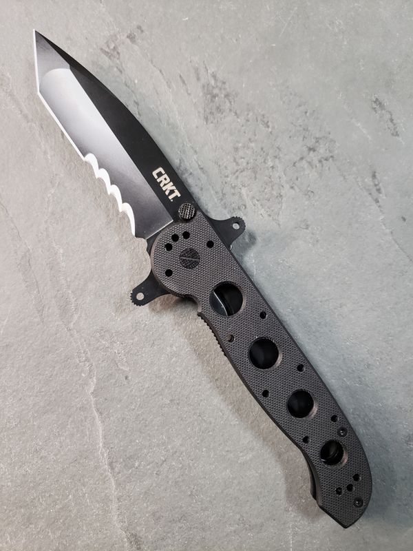 CRKT M16 SPECIAL FORCES BLACK G10 FOLDING KNIFE W/ 3.87" BLACK COMBO TANTO BLADE