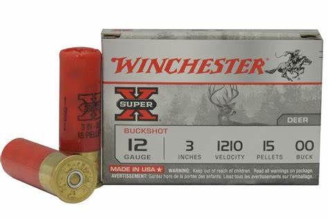 WINCHESTER SUPER -X 12GA 3&quot; 00 BUCK 15 PELLET  5RD BOX