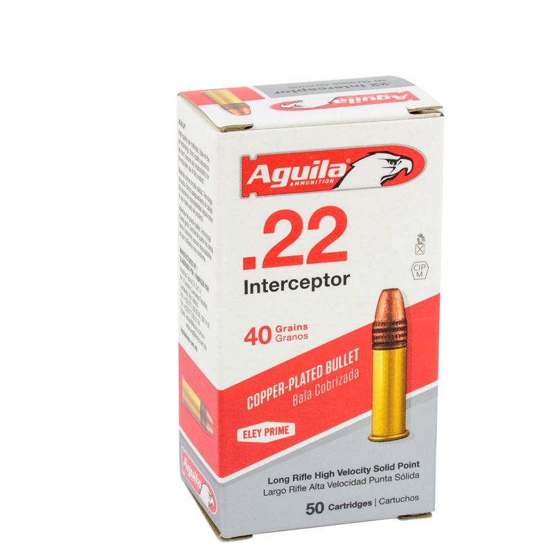 AGUILA - INTERCEPTOR .22LR -  SOLID POINT 40GR 50 ROUND BOX