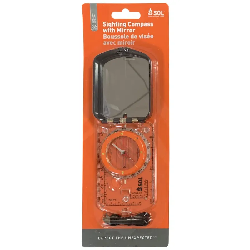 SURVIVE OUTDOORS LONGER SIGHTING COMPASS W/ MIRROR
