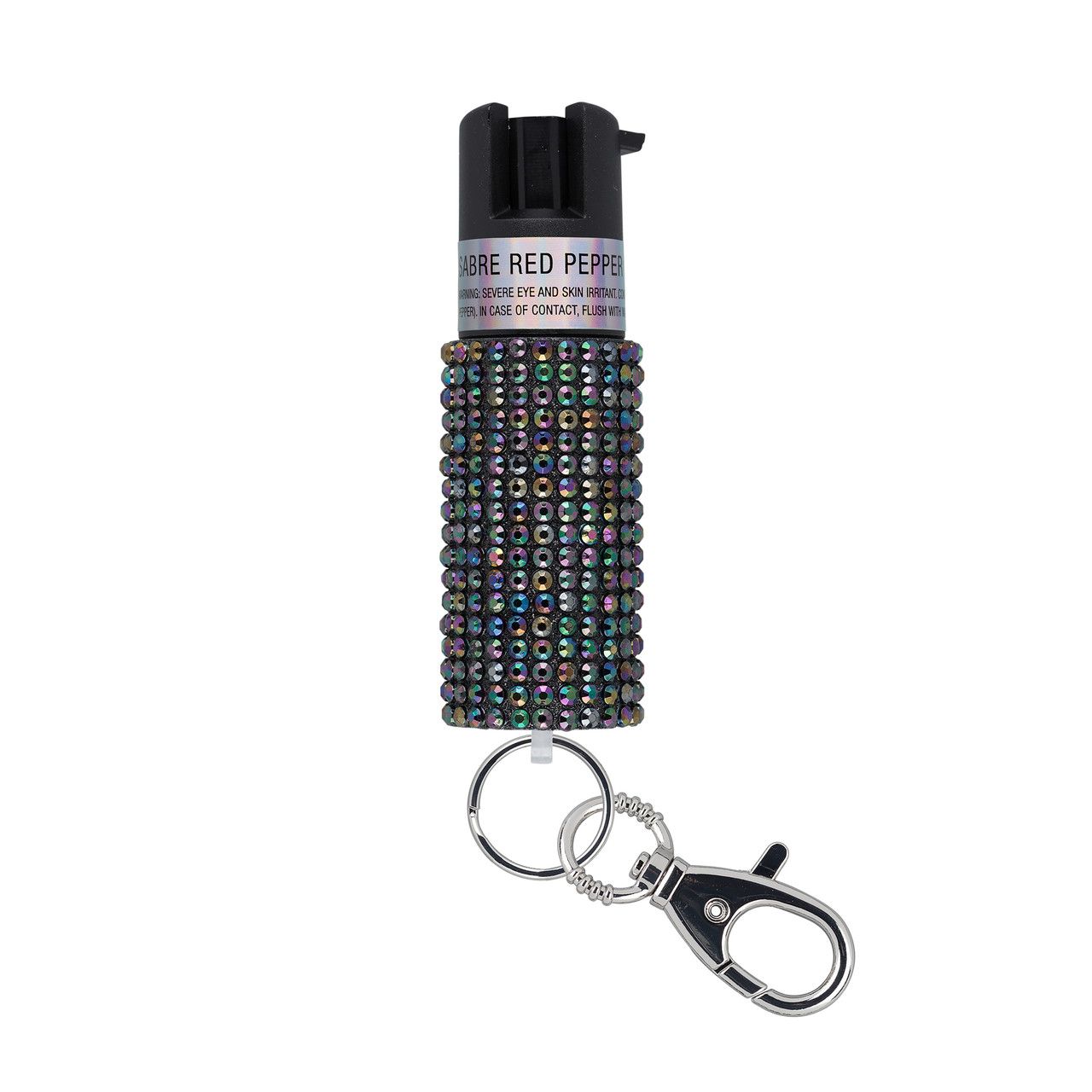 SABRE PEPPER SPRAY W/ QUICK RELEASE KEY RING BLK JEWELED