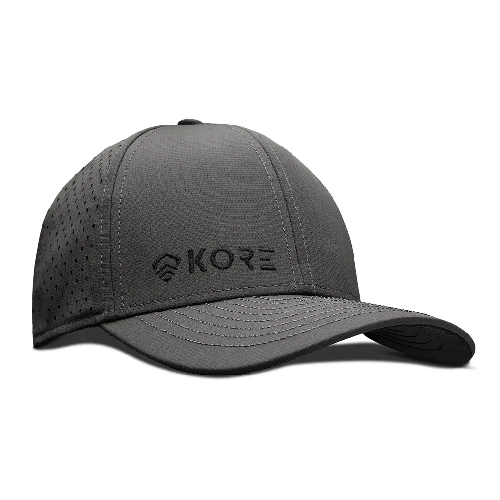 KORE ESSENTIALS - FLEX FIT HAT - GRAY ON BLACK