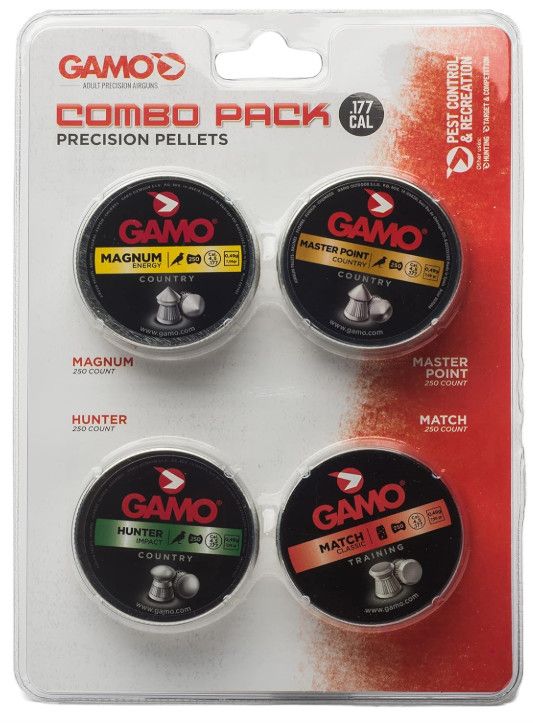 GAMO - COMBO PACK ASSORTED - .177 CAL PELLETS - 1,000 COUNT
