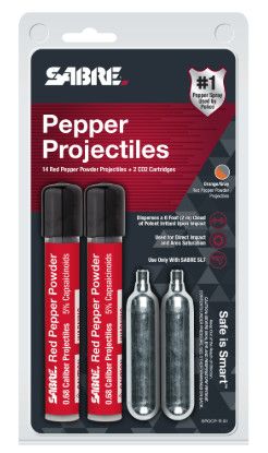 SABRE PEPPER BALL PROJECTILES 14 RED PEPPER +2 CO2
